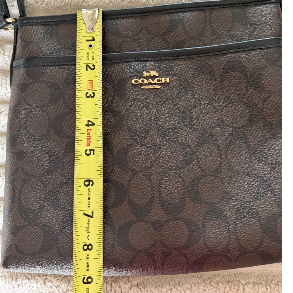 Coach Rowan File Bag Signature Canvas Mahogany Black Crossbody F29210 - Picture 8 of 14